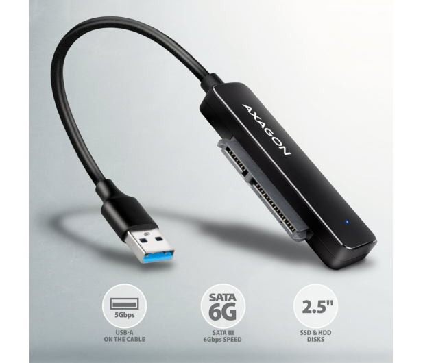 Axagon ADSA-FP2A USB-A 5Gbps - SATA 6G 2.5" SSD/HDD SLIM adapter - 1353408 - zdjęcie 5